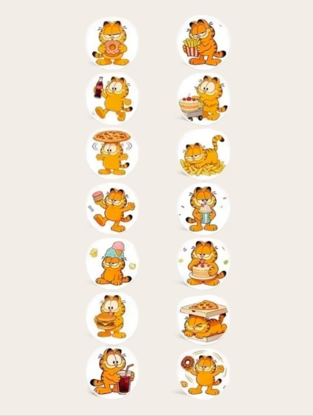 Garfield Stickers- Cute Orange Cartoon Cats